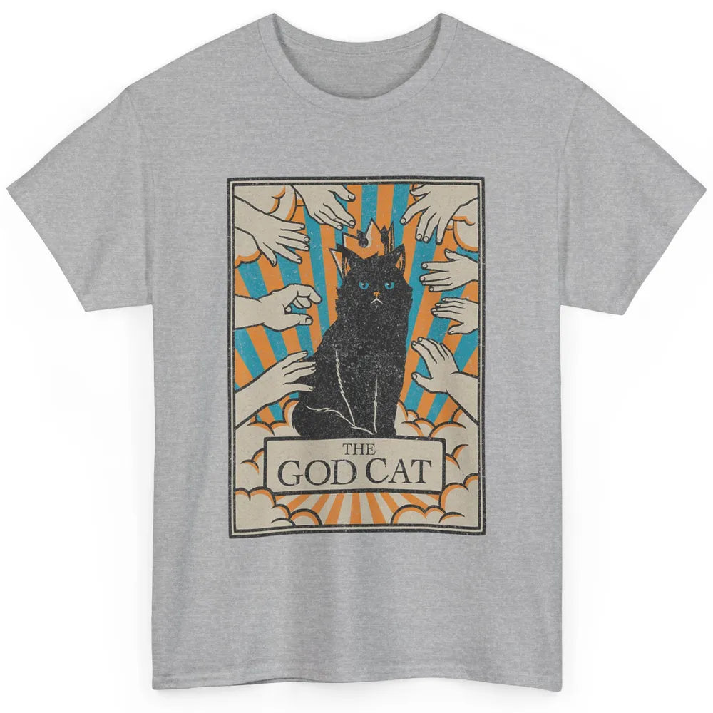 Astrology The God Cat Goth Tarot Card Reader Witchy Black Cat Gothic Sarcastic Classic Unisex T-Shirt