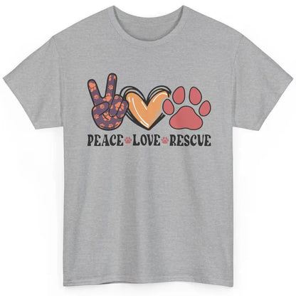 Dog Paws Peace Love Rescue Dog Mom Mothers Day Dog Lovers Classic Unisex T-Shirt