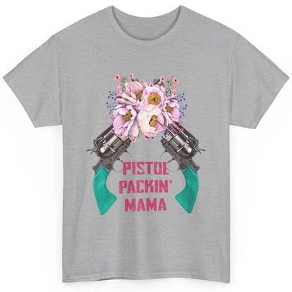 Floral Cowgirl Gun Pistol Packing Mama Western Country Retro Classic Unisex T-Shirt