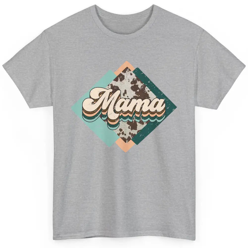 Western Country Boho Mama Cowhide Turquoise Western Mama Classic Unisex T-Shirt