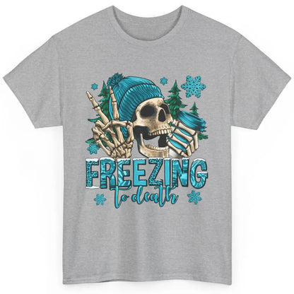 Funny Leopard Skull Freezing To Death Funny Christmas Winter Classic Unisex T-Shirt