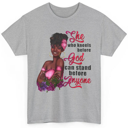 Black Girl She Who Kneels Before God Christian Afro Women Classic Unisex T-Shirt