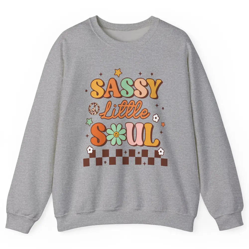 Sassy Little Soul Retro 60s Groovy Hippie Daisy Peace Boho Unisex Crewneck Sweatshirt