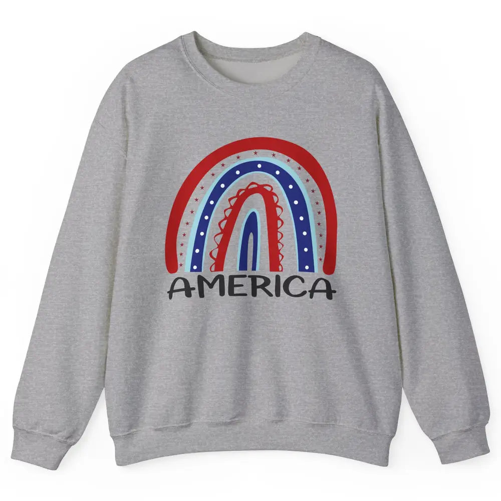 US Flag America Rainbow July 4th American Patriots Gift Unisex Crewneck Sweatshirt