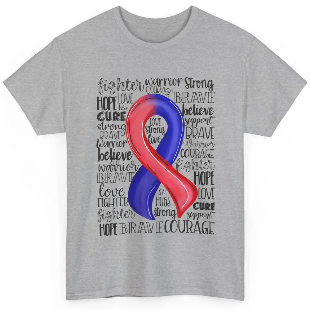 CHD Congenital Heart Disease Awareness Red And Blue Ribbon Classic Unisex T-Shirt