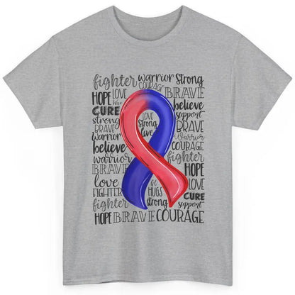 CHD Congenital Heart Disease Awareness Red And Blue Ribbon Classic Unisex T-Shirt