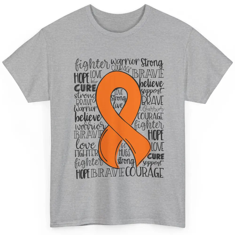 Functional Neurological Disorder FND Orange Ribbon Hope Love Classic Unisex T-Shirt