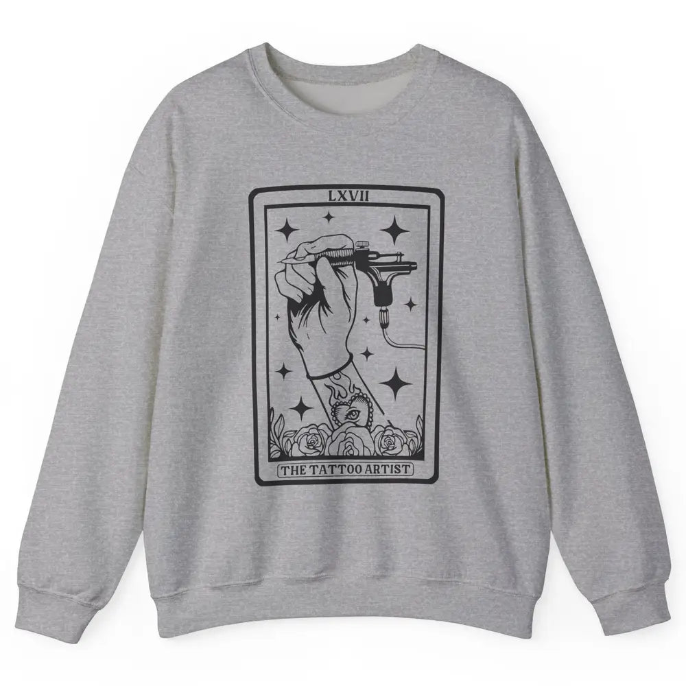 Tattoo Artist Tarot Card Beautician Tattoo Machine Halloween Unisex Crewneck Sweatshirt