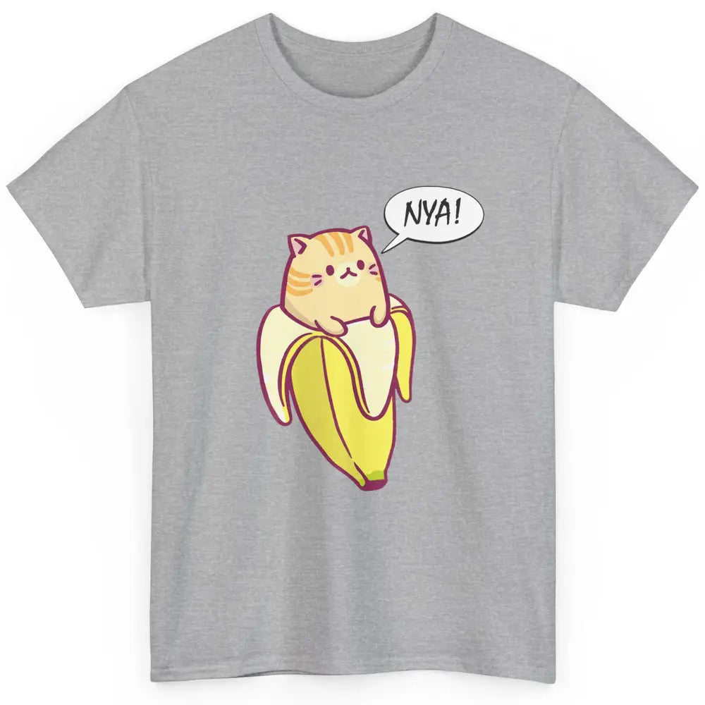 Cute Bananya Banana Orange Cat Kawaii Humor Kitten Mom Life Classic Unisex T-Shirt