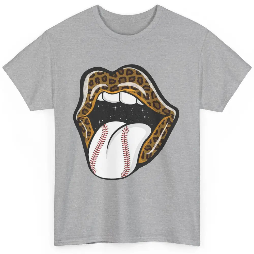 Baseball Lovers Leopard Lips Baseball Players Gift Classic Unisex T-Shirt