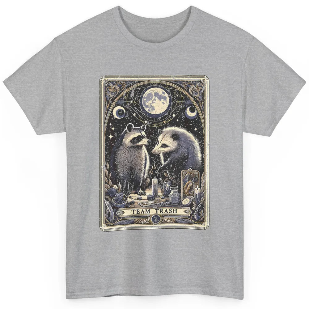 Team Trash Tarot Card Opossum Witchcraft Goth Possum Vintage Panda Raccoon Sarcastic Classic Unisex T-Shirt