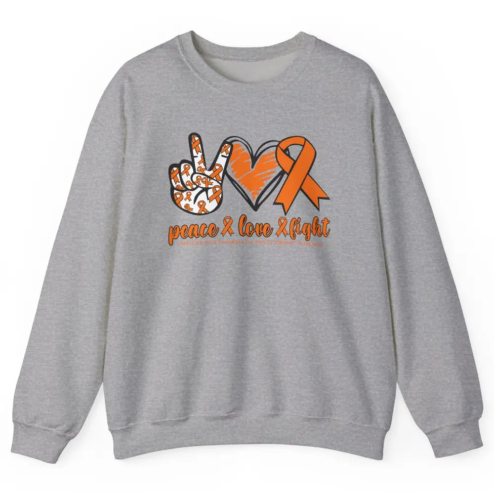 Amplified Musculoskeletal Pain Syndrome Peace Love Fight Unisex Crewneck Sweatshirt