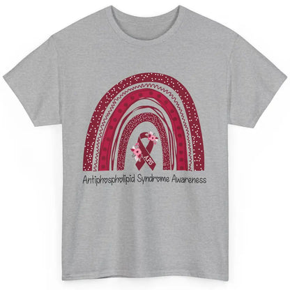 Antiphospholipid Syndrome Awareness APS Burgundy Rainbow Classic Unisex T-Shirt