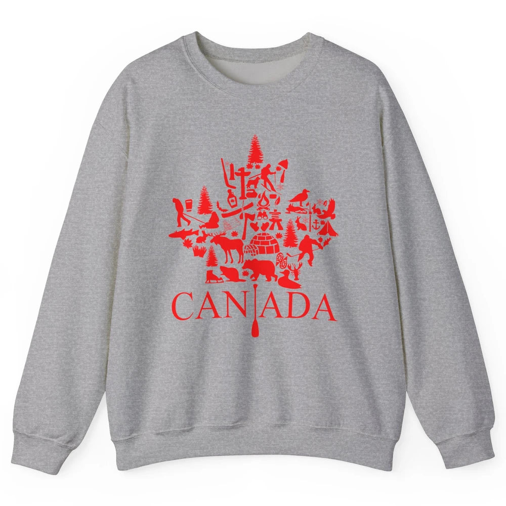 Canada Maple Leaf Canadian Symbols Canadian Root Gift Unisex Crewneck Sweatshirt