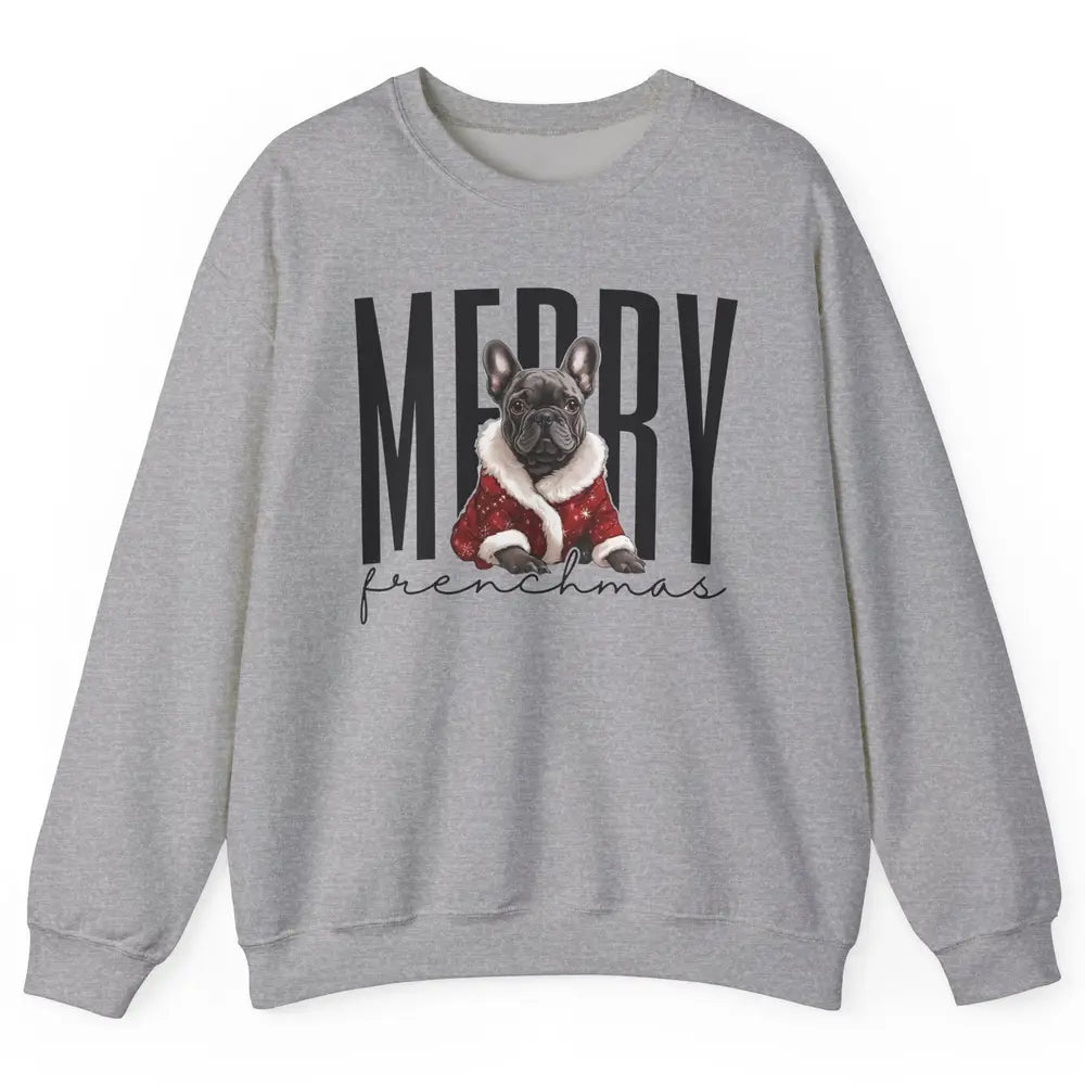 Funny French Bulldog Merry Frenchmas Christmas Dog Mom Unisex Crewneck Sweatshirt