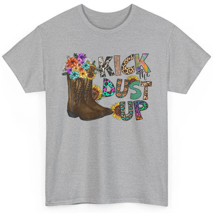 Floral Cowgirl Boots Kick Dust Up Sunflower Leopard Western Classic Unisex T-Shirt