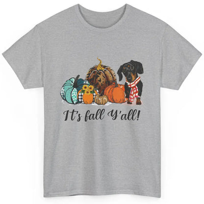 Weenie Dog Love Fall Yall Pumpkin Autumn Halloween Dachshund Classic Unisex T-Shirt