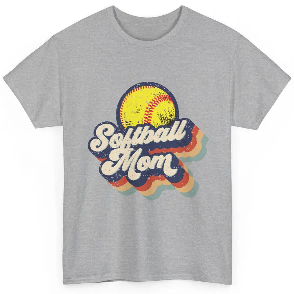 Retro Softball Mom Catcher Pitcher Mothers Softball Player Classic Unisex T-Shirt