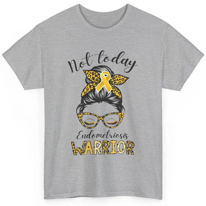 Endometriosis Awareness Leopard Messy Bun Not Today Warrior Classic Unisex T-Shirt