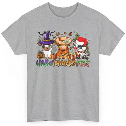 Baby Cow Pig Happy Hallo-thank-mas Fall Pumpkin Thanksgiving Classic Unisex T-Shirt