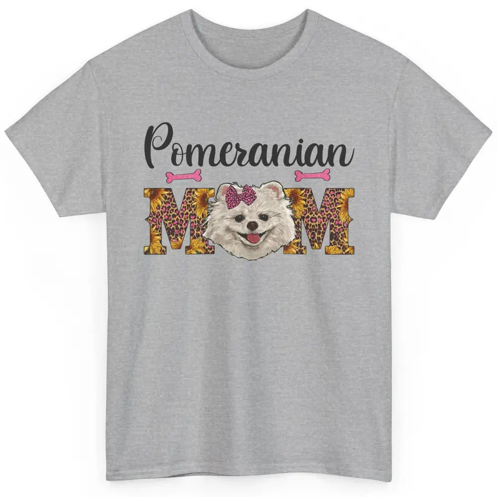 Sunflower Leopard Pomeranian Mom Western Pomeranian Dog Lady Classic Unisex T-Shirt