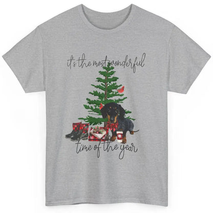 Dachshund Christmas Tree The Most Wonderful Time Of The Year Classic Unisex T-Shirt