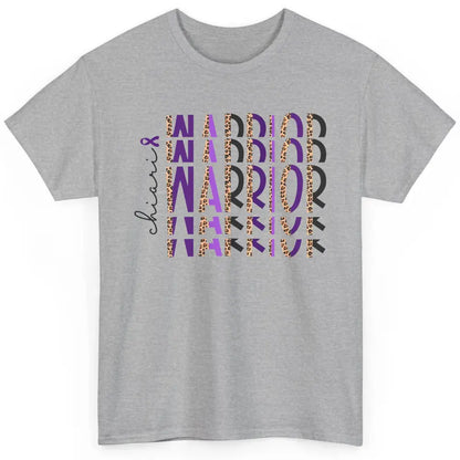 Chiari Warrior Leopard Purple Ribbon Chiari Awareness Month Classic Unisex T-Shirt