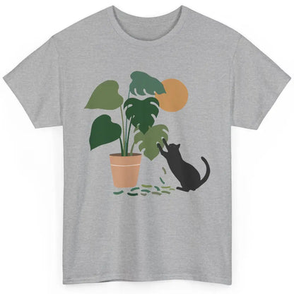 Black Cat And Plant The Making Of Monstera Garden Cat Lovers Classic Unisex T-Shirt