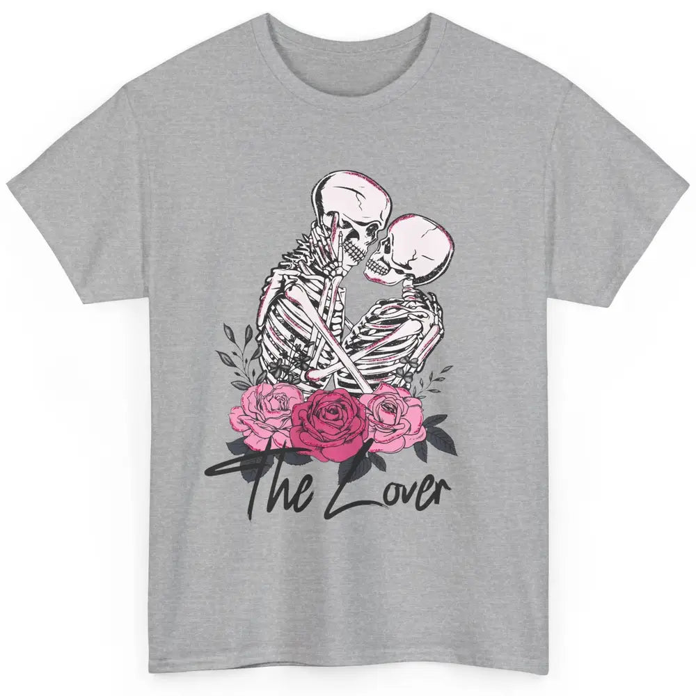 Floral Skeleton Couple The Lovers Tarot Card Valentines Day Classic Unisex T-Shirt