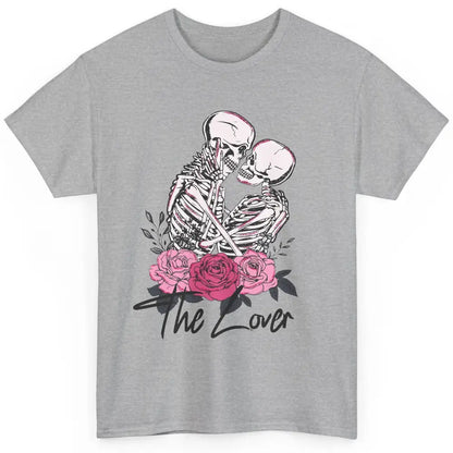 Floral Skeleton Couple The Lovers Tarot Card Valentines Day Classic Unisex T-Shirt