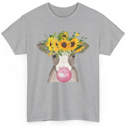 Sunflower Cow Bubble Gum Not In The Mood Western Farm Animal Classic Unisex T-Shirt