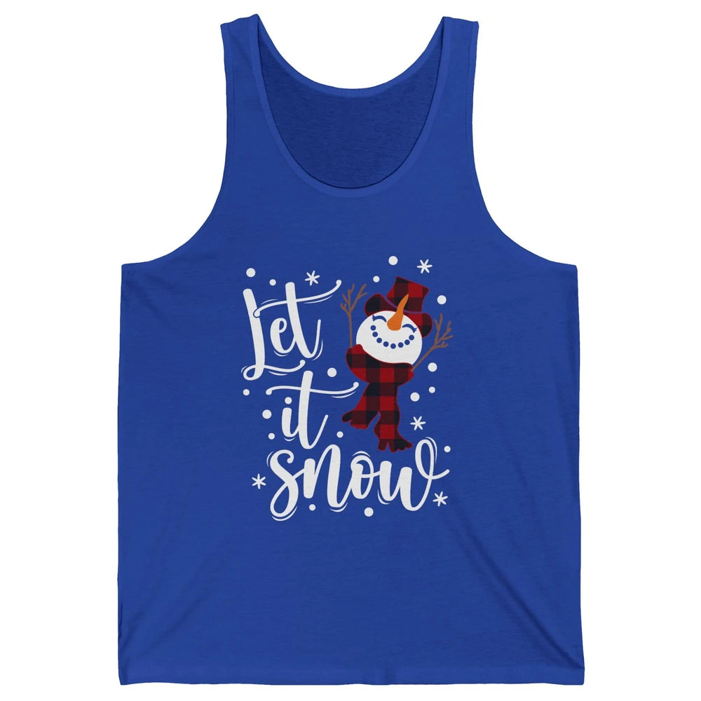 Funny Snowman Let It Snow Snowflakes Merry Christmas Unisex Jersey Tank