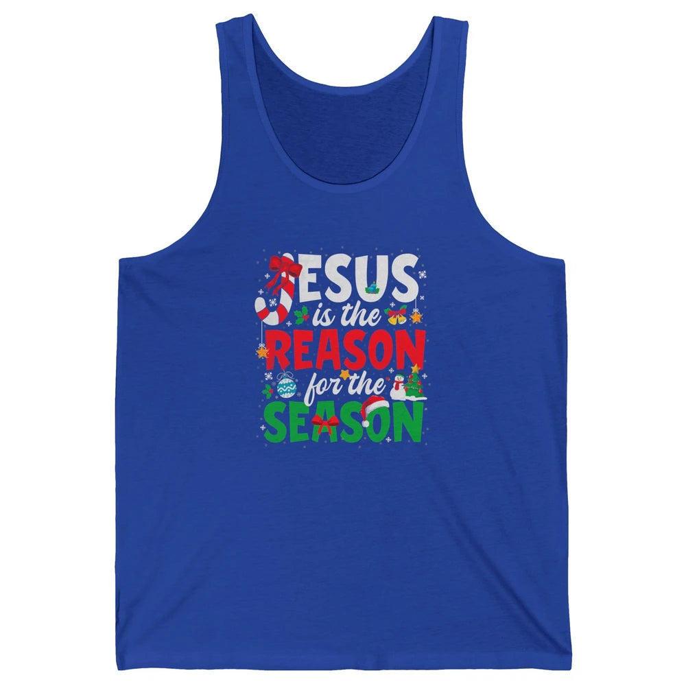 Merry Christmas Jesus The Reason For Season Xmas Candy Tree Unisex Jersey Tank