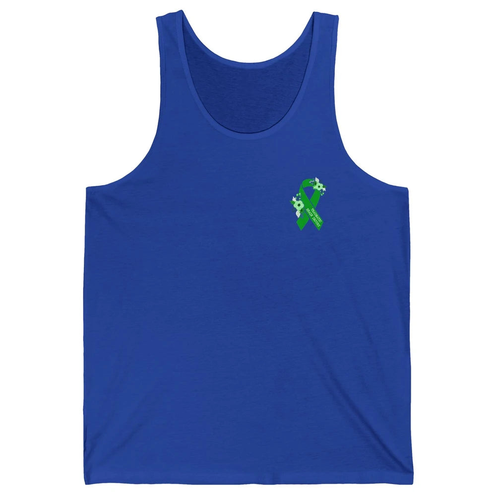 Traumatic Brain Injury Awareness Floral Green Ribbon TBI Unisex Jersey Tank