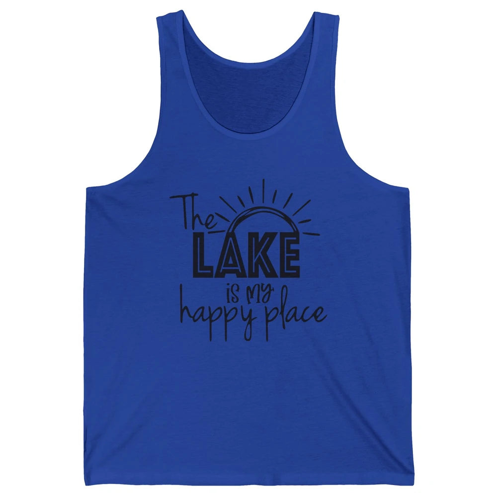 The Lake Is My Happy Place Summer Sunrays Lake Days Kayaking Unisex Jersey Tank