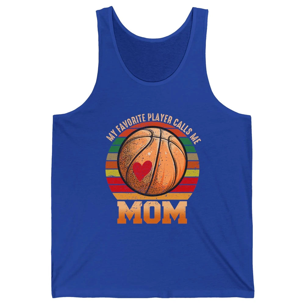 Vintage Basketball Mom My Favorite Player Calls Me Mom Unisex Jersey Tank