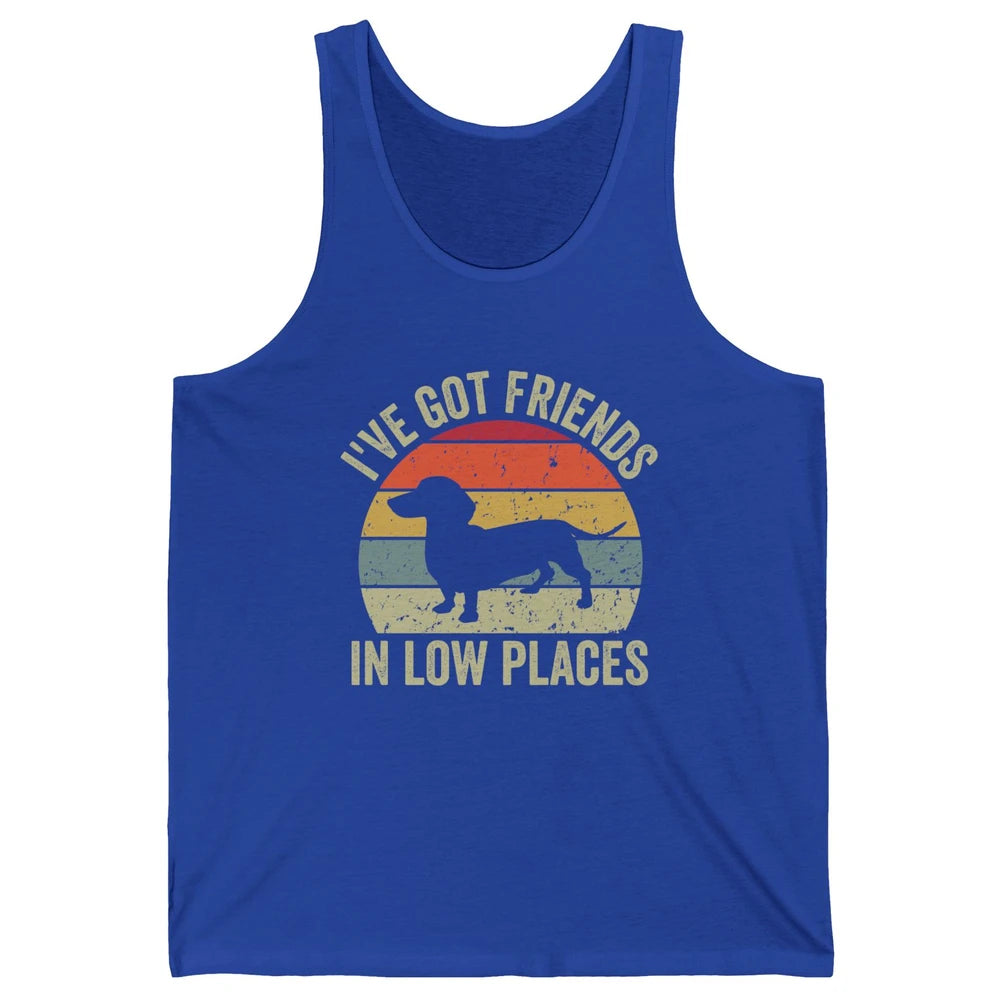 Vintage Dachshund I've Got Friends In Low Places Wiener Mom Unisex Jersey Tank