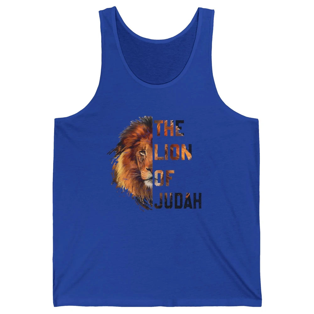 Yeshua Lion Of Judah Bible Verse Christian Faith Religious Unisex Jersey Tank