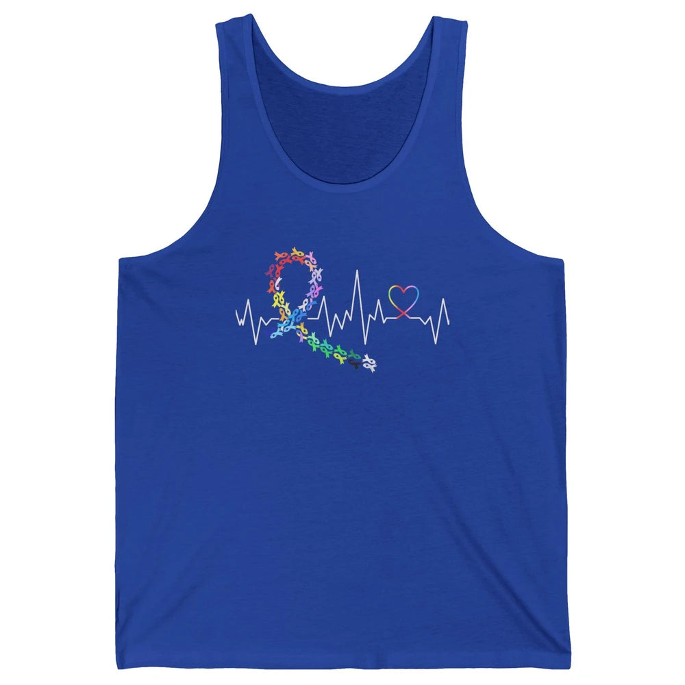 Cancer Awareness All Cancers Matter Heartbeat Unisex Jersey Tank