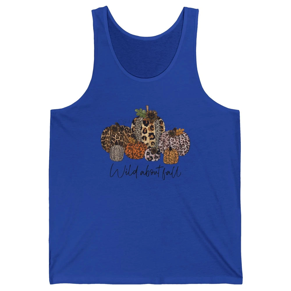 Leopard Pumpkin Patch Wild About Fall Thanksgiving Halloween Unisex Jersey Tank