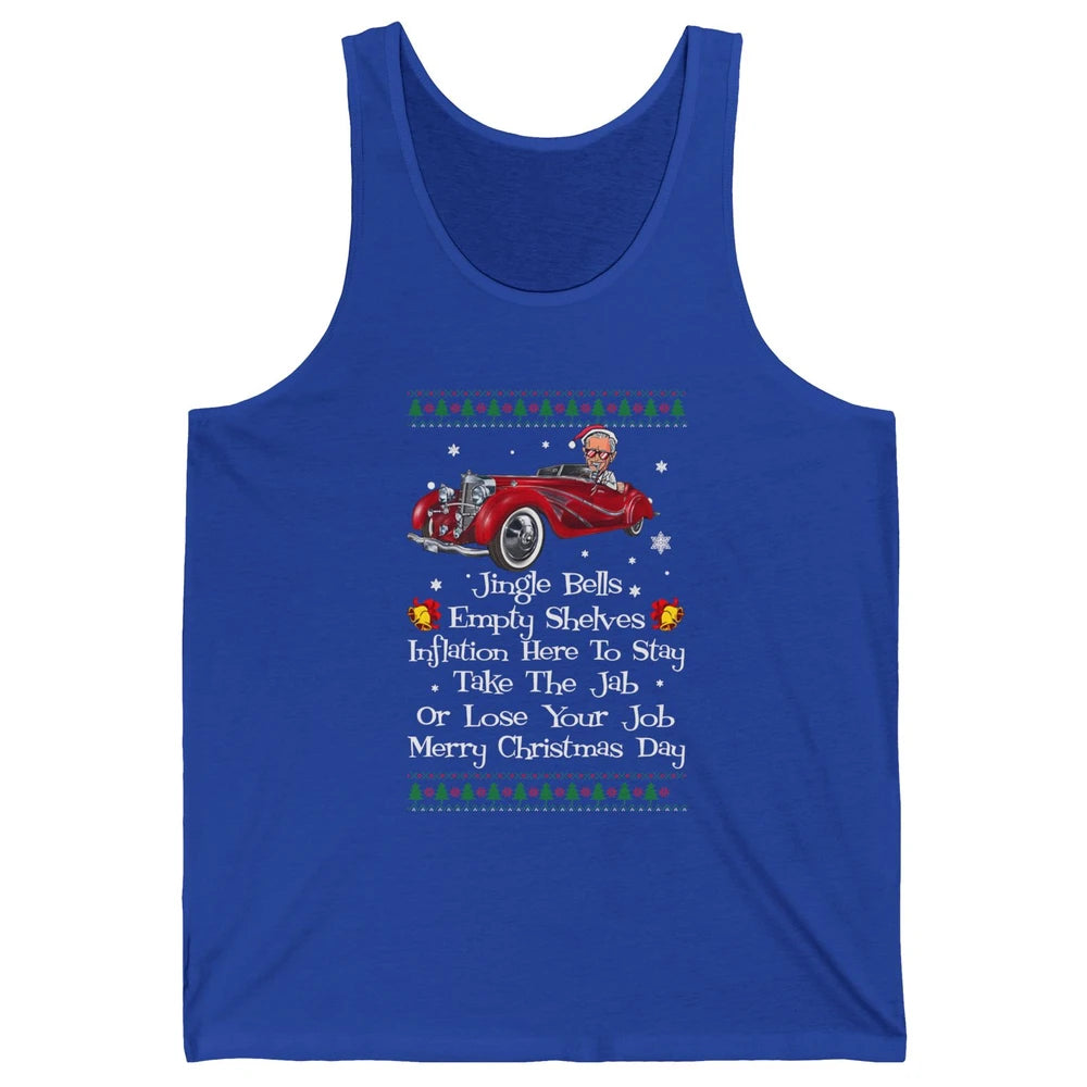 Funny Joe Biden Driving Jingle Bells Santa Christmas Costume Unisex Jersey Tank