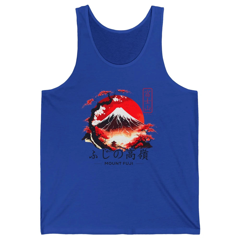 Vintage Sunset Mount Fuji The Highest Mountain In Japan Unisex Jersey Tank