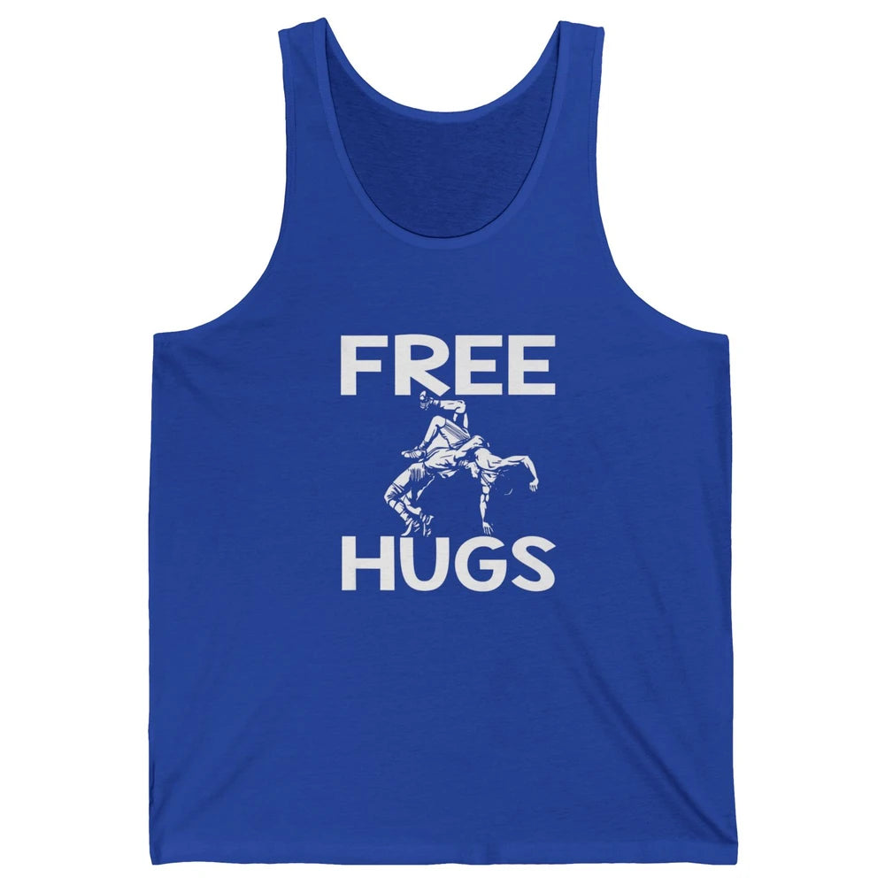 Vintage Wrestling Free Hugs Sports Martial Art Retro Wrestle Unisex Jersey Tank