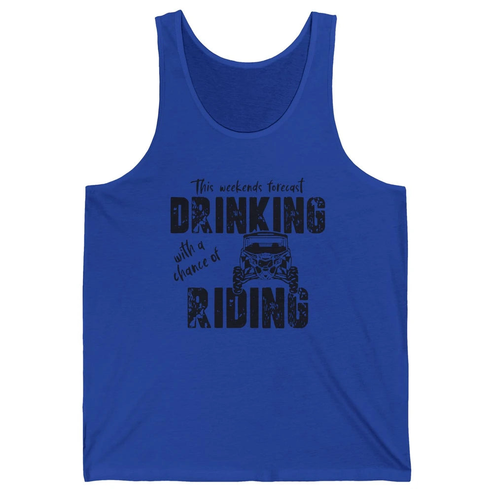 Vintage UTV Weekend Forecast Drinking Mud Riding SXS Life Unisex Jersey Tank