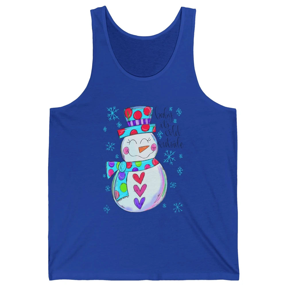 Winter Snowman Baby It's Cold Outside Christmas Hand Drawn Unisex Jersey Tank