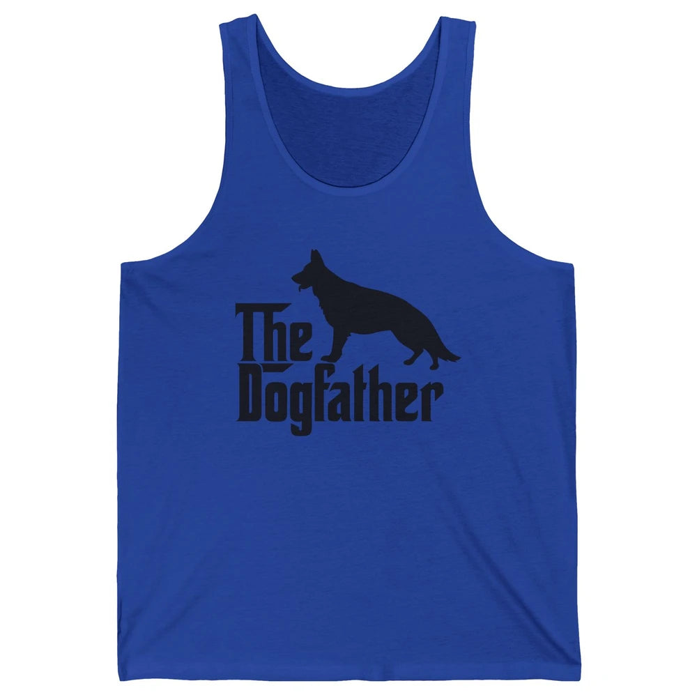 The Dogfather German Shepherd Funny Dog Dad Father Day Unisex Jersey Tank