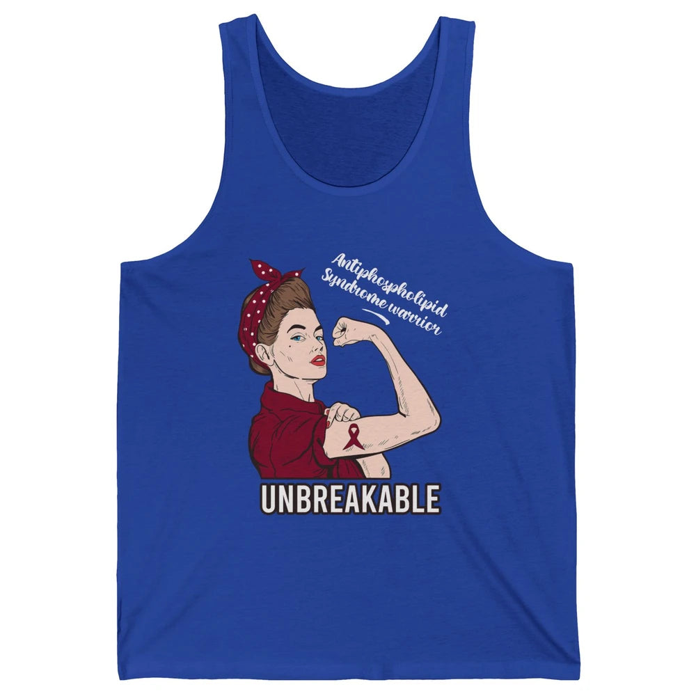 Antiphospholipid Syndrome Ribbon Strong Woman Unbreakable Unisex Jersey Tank