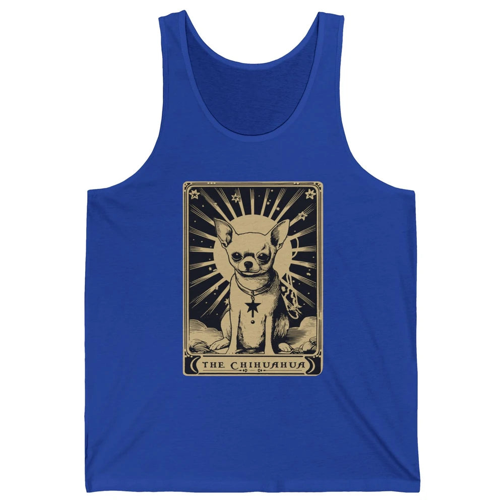 The Chihuahua Tarot Card Black Chihuahua Halloween Dog Mom Unisex Jersey Tank