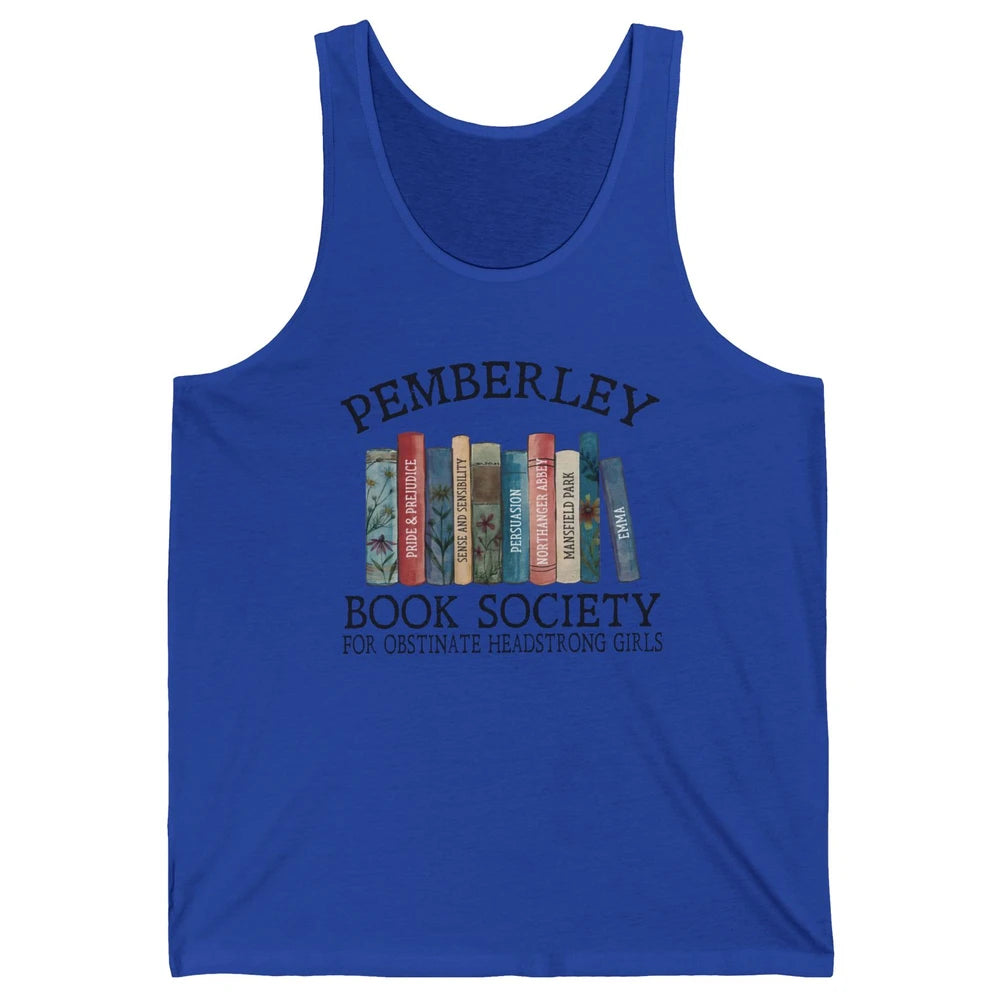 Retro Pemberley Book Society Book Reading Lovers Librarian Unisex Jersey Tank