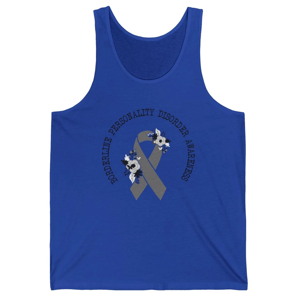 Borderline Personality Disorder Awareness BPD Gray Ribbon Unisex Jersey Tank